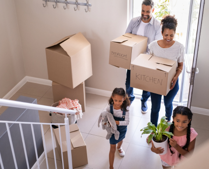 Image of a family moving home