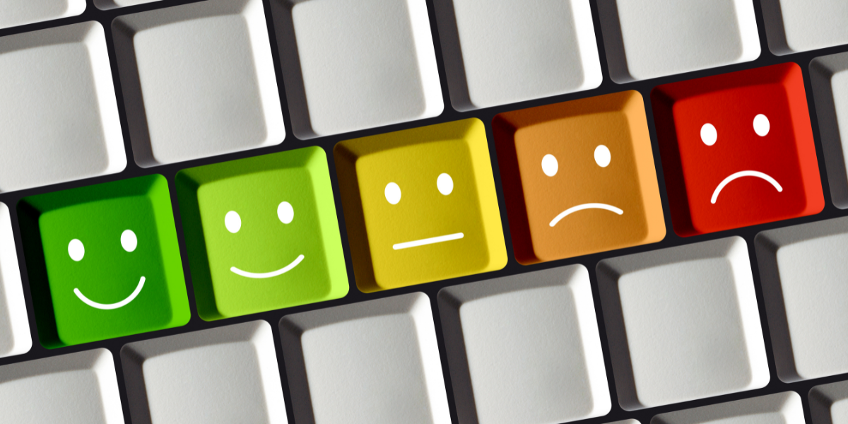 picture of computer keys symbolising different customer ratings